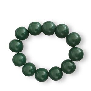 Handcrafted Forest Green Chunky Beaded Bracelet